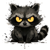 Raccoon - Grumpy & Bold Trash Panda