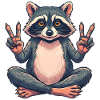 Raccoon Peace - Cute Animal Motif