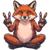 Fox Peace Yoga - Funny Animal Motif