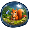 Fairytale squirrel in glass ball