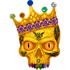 Skull with gemstones crown t-shirt design.