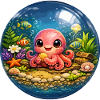 Bunter Oktopus in Blasen