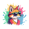 Fox Pop Art Bunte Brille