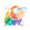 Guinea pig rainbow glasses