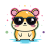 Hamster-Cool-Brille und Konfetti