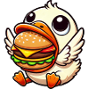 Funny duck hamburger food lover