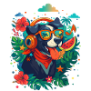 Party Dog in Headphones