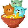 Kawaii Three Cats Ramen Shirt