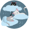 Kawaii Three Cats Cloud Sleep Shirt