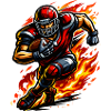 Flammender Footballläufer