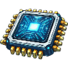 Leuchtender Mikrochip Digitalkern