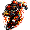 Flame Walker Football Player