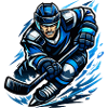 Blitzender Eishockeyspieler