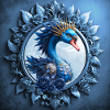 Blue Phoenix Crest in Frame
