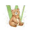 Bear with letter W