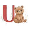 Bär mit Buchstabe U