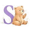 S Bär Alphabetsbild mit Teddybär