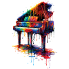 Piano with dripping paint