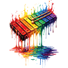 Xylophones with dripping paint