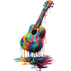 Ukulele with dripping paint