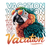 Parrot holiday adventure with summer glasses