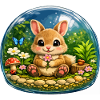 Cute Rabbit in Forest Bubble