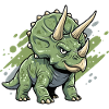 Green Triceratops Doodle