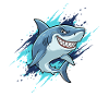 Cartoon Shark Splash Style