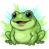 Frog with paint splash background