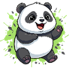 Fröhlicher Panda Splash