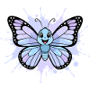 Blauer Schmetterling Spritzkunst
