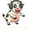 Dancing cow with DJ mood Funny sayings