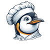 Happy Penguin Chef Cartoon Chef Food