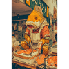Gill Chef auf dem Markt