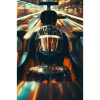 Neon Apex Racer Helmet in Motion