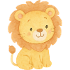 Mignon petit lion à  l’aquarelle