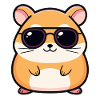 Chic hamster dark glasses
