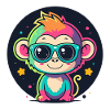Neon Monkey Pop Glasses