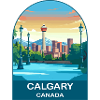 Calgary Canada Tower & Mountains Travel Art