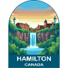 Hamilton Canada Waterfall City Travel Poster