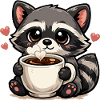 Kuschelraccoon Kaffee Herzchen