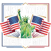New York USA Frihetsgudinnans flagga vintage