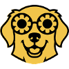 Labrador Blume Brille Peace Comic