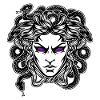 Méduse Totem Mythologie Serpents Yeux Violets