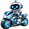 Robot on motorcycle