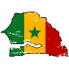 Senegal Flagge Landkarte