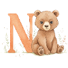 Bear with letter N