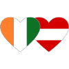 Côte d'Ivoire Austria Flag Heart