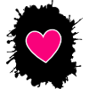 Magenta Heart on Black