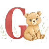 Ours aquarelle avec la lettre G